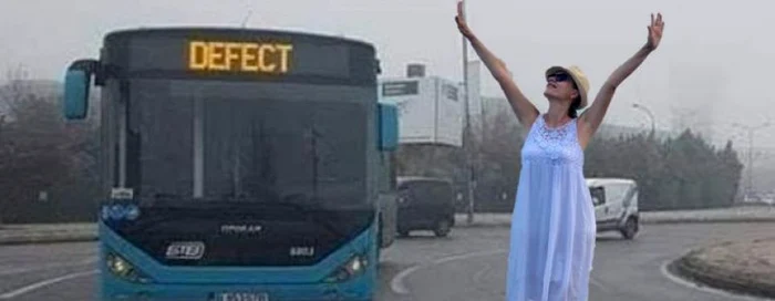 Gabriela Firea şi autobuzul defect FOTO Facebook Zamfi Irina