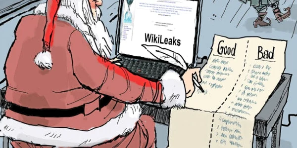 Imagine distribuita de Craciun 2017 de catre Julian Assange FOTO Twitter @JulianAssange