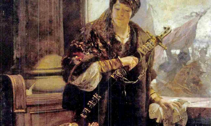 Elisabeta Szilágyi și fiul ei Matia Corvin, pictură de Vajda Zsigmond, 1890 (© Magyar Nemzeti Galéria)