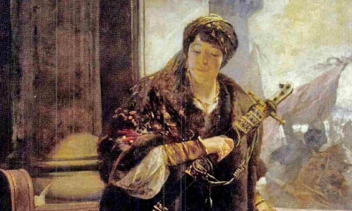 Elisabeta Szilágyi și fiul ei Matia Corvin, pictură de Vajda Zsigmond, 1890 (© Magyar Nemzeti Galéria)
