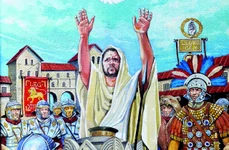 Ritual augural într-un castru roman. Ilustraţie de Cătălin Drăghici