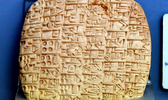 Tăbliță cu scris cuneiform, veche de 4500 de ani, descoperită la Shuruppak (Tell Fără) în Irak. În text sunt menționate diverse cantități de orz, făină, pâine și bere (© Osama Shukir Muhammed Amin FRCP(Glasg) / Wikimedia Commons)