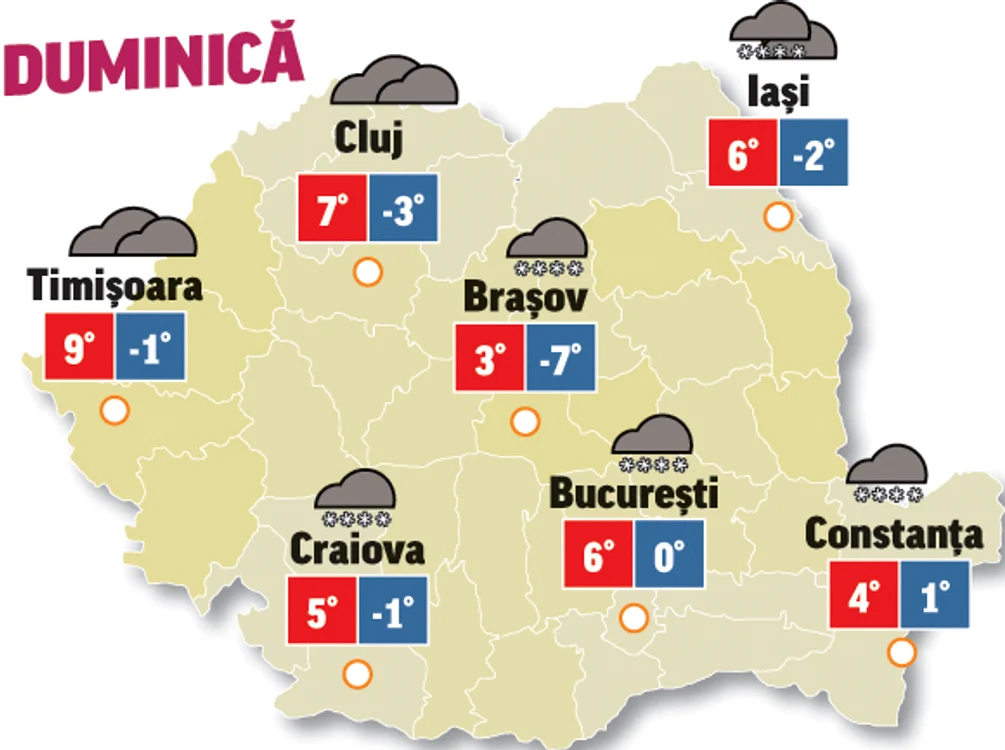 Prognoza meteo 8 martie aduce, de Ziua Femeii, vreme rece și precipitații