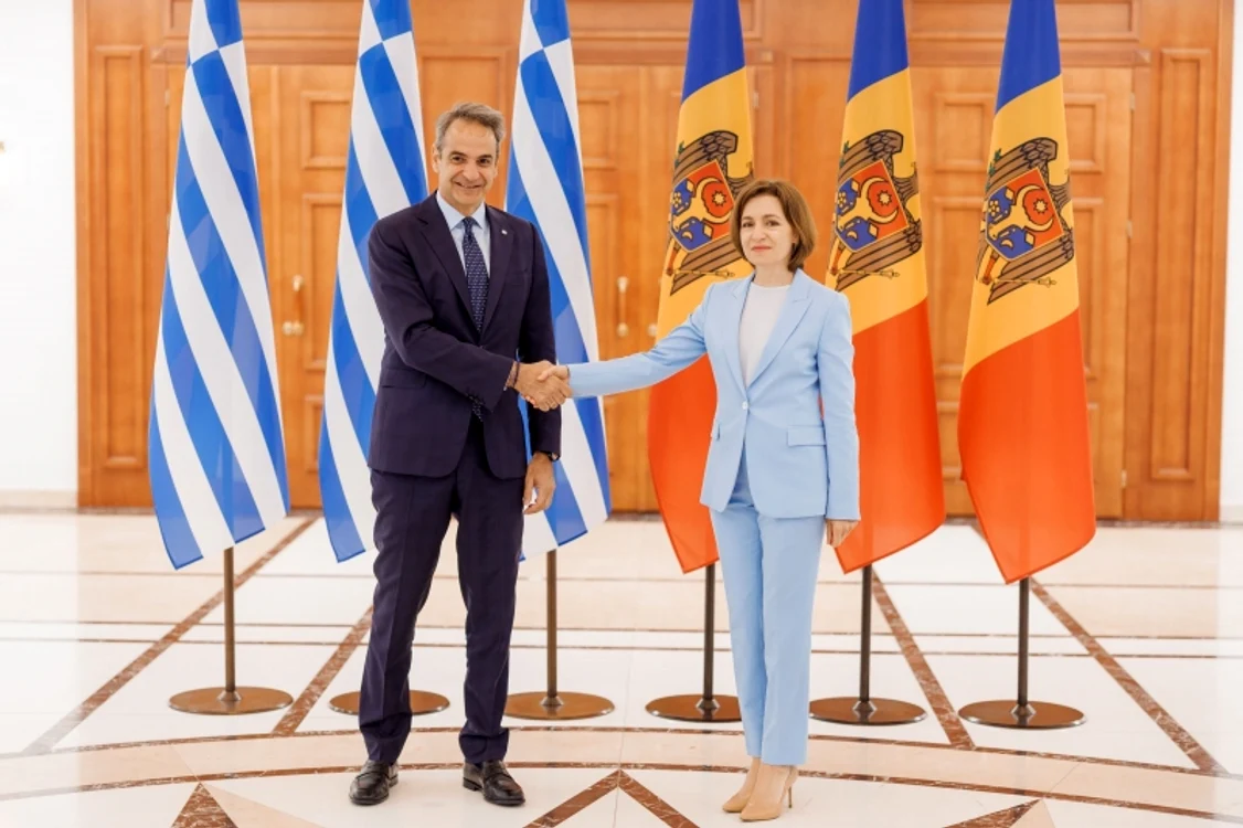 Kyriakos Mitsotakis și Maia Sandu au avut o întrevedere la Chișinău. FOTO: Facebook