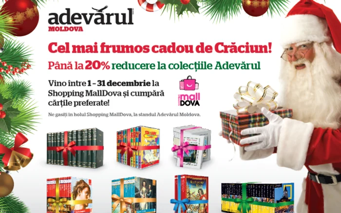 Moș Crăciun îți aduce reduceri la cărți de sărbători