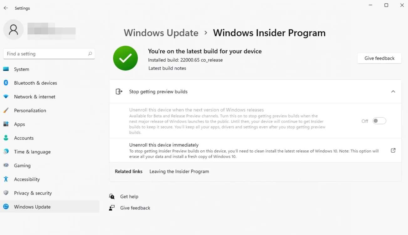 Windows Insider Windows 11 Pro