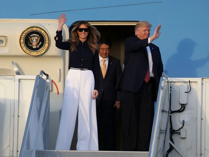 President Trump Arrives In West Palm Beach With Japanese Prime Minister Shinzo Abe For Weekend At Mar a Lago jpeg