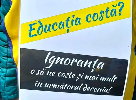 Profesirii ies în stradă la Galați FOTO: SIP Galați/Facebook