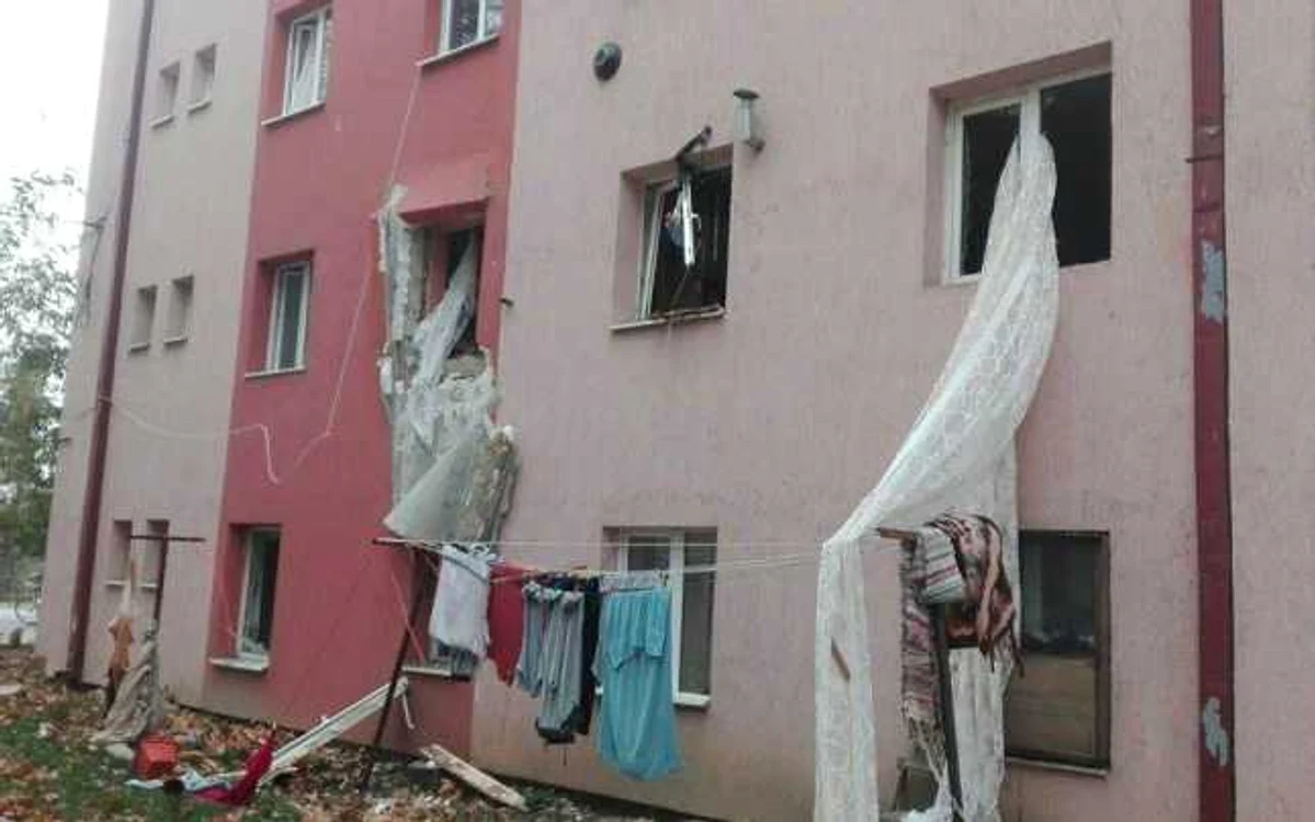 Explozie într-un bloc din Lugoj FOTo ISU Timiş