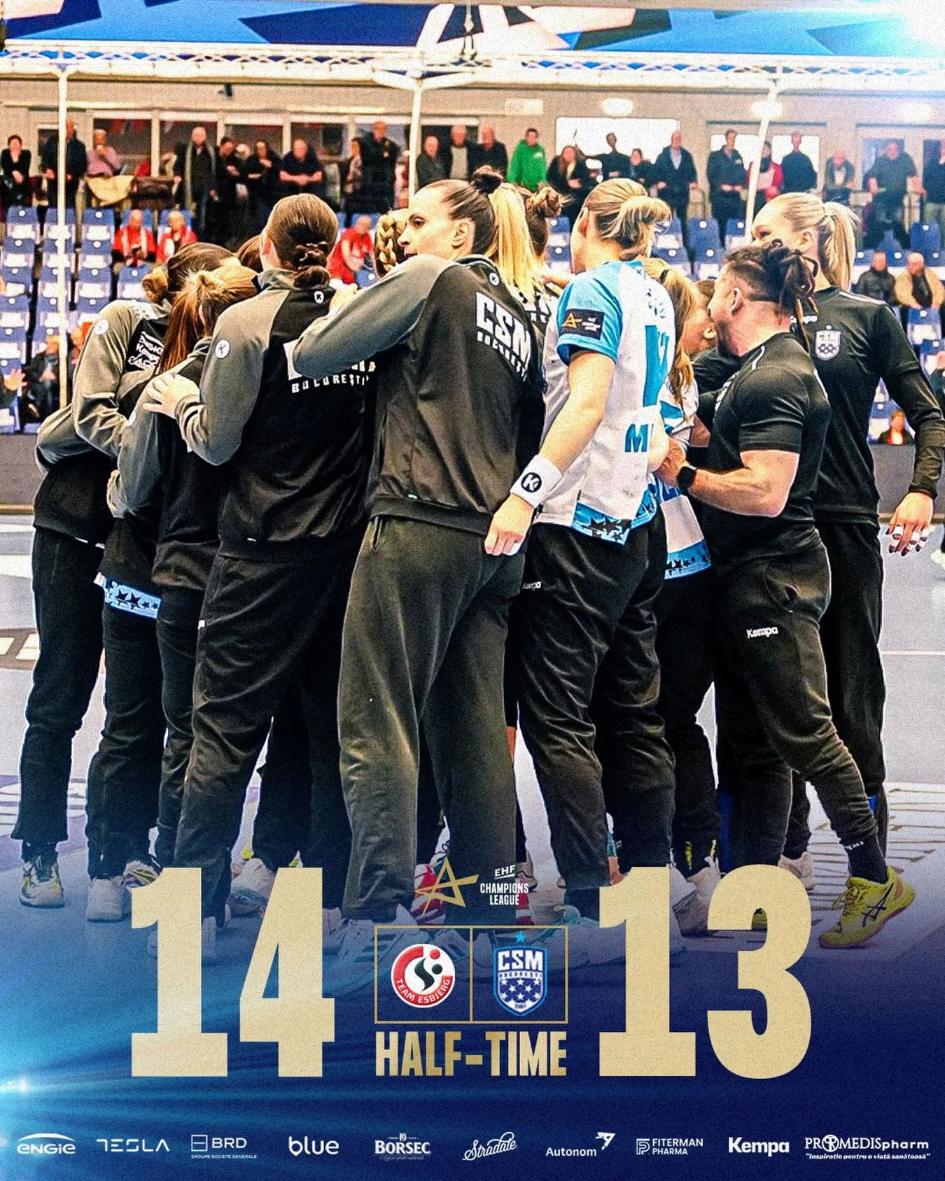 Se vede Final Four. CSM București, rezultat dătător de speranțe cu Esbjerg, în sferturile Ligii Campinilor la handbal