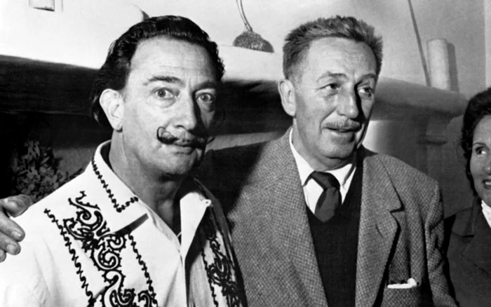 Walt Disney (dreapta), alături de Salvador Dali FOTO AFP