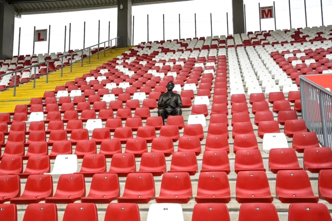Baronul Francisc Neumann în tribunele stadionului UTA