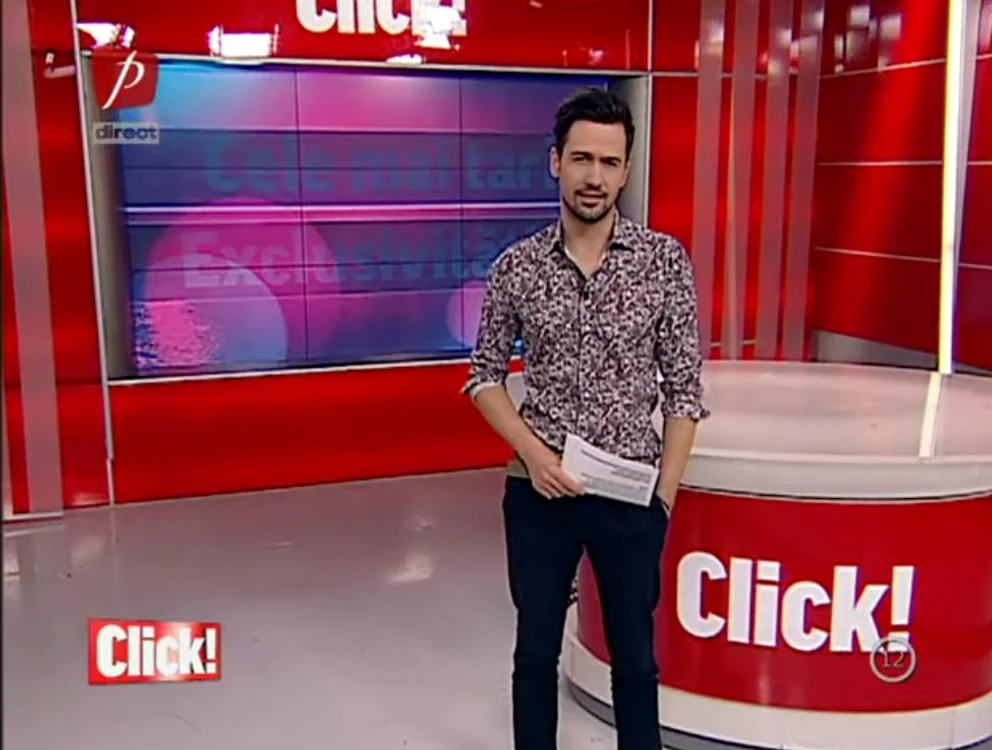 
    Alex Constantin singur în platoul Click! FOTO Prima Tv  