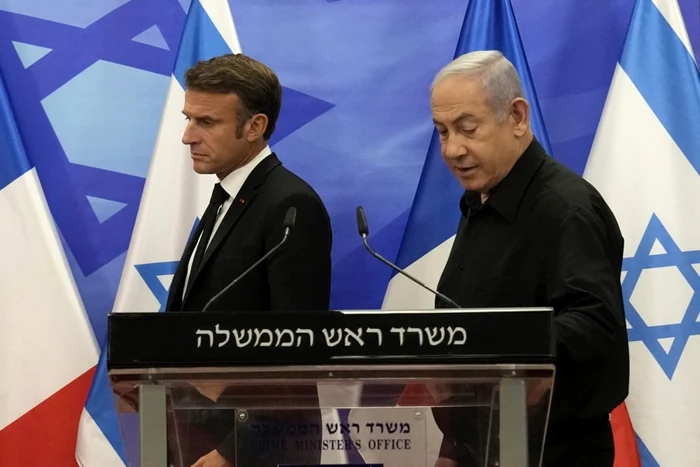 Emmanuel Macron în vizită în Israel anul trecut FOTO EPA-EFE