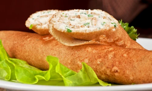 18837057 pancake with greens and feta cheese jpeg