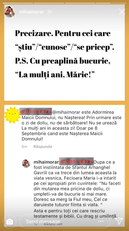 Reacția lui Mihai Morar 