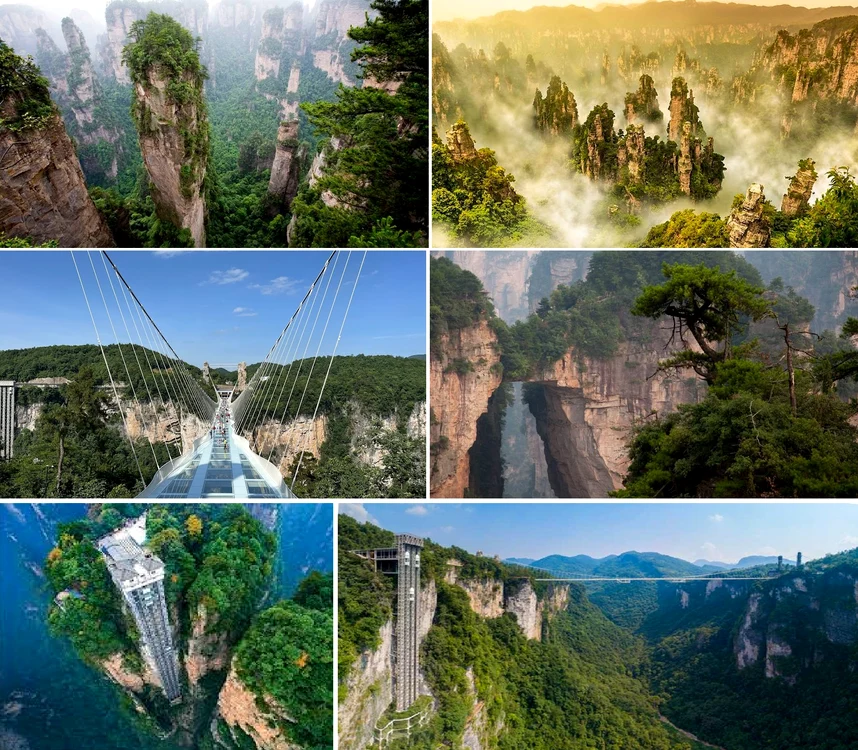 Tărâmul Avatar, al celui mai înalt lift exterior din lume și al unui impresionant pod de sticlă 