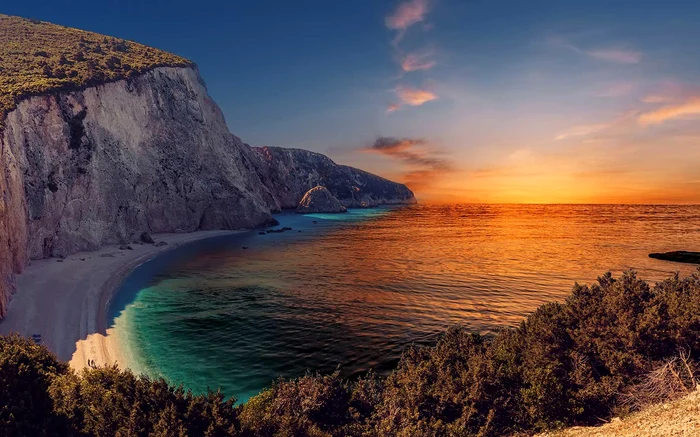 Apus de soare în Lefkada Grecia Foto Greece Is dms