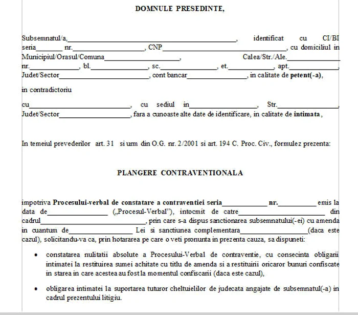 Contestația se poate depune oricând. Așa arată prima pagină