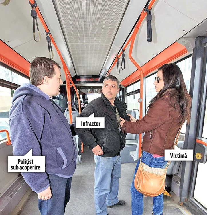 
    Aşa acţionează poliţiştii sub acoperire. Reporterii  Click! au reconstituit  un furt în autobuzFoto: Roberto Sălceanu  