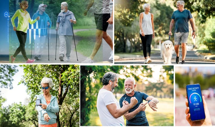 Imagini cu persoane în vârstă care au o viață activă