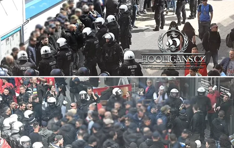 Huliganii italieni s-au întâlnit cu cei albanezi. FOTO Hooligans.cz Official