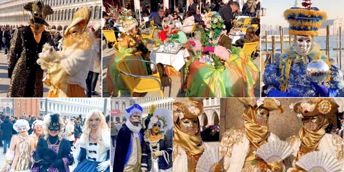 Parada măștilor și a costumelor la Carnavalul de la Veneția 2025 Colaj DMS 