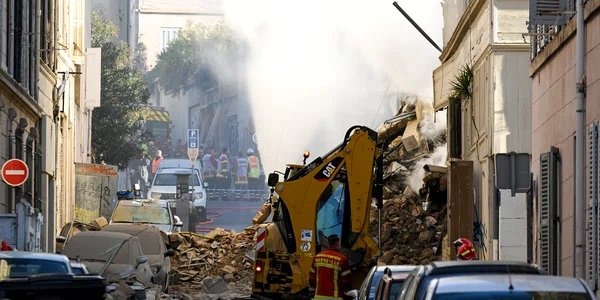 Cladire prăbușită la Marsilia în urma unei explozii Foto AFP