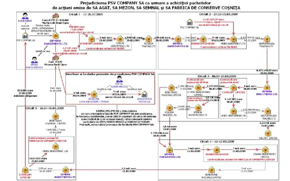 Prejudicierea Petrom Service ca urmare a achizitiei pachetelor de actiuni emise de AGAT, MEZON, SEMNAL si FABRICA DE CONSERVE COSNITA - Vîntu şi Luca