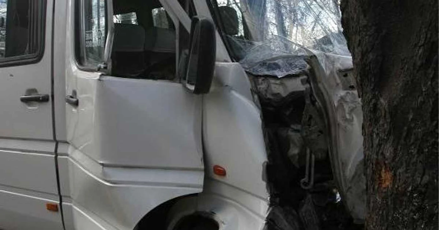 Şoferul a pierdut controlul volanului, iar maşina s-a izbit de un copac