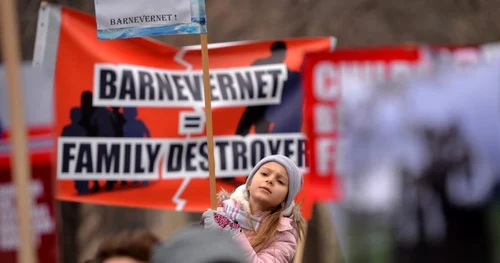 Manifestatiei de sustinere a familiei Bondariu Bucuresti foto Mediafax