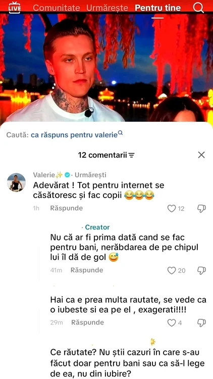 Răspunsul oferit de Valerie Lungu. 