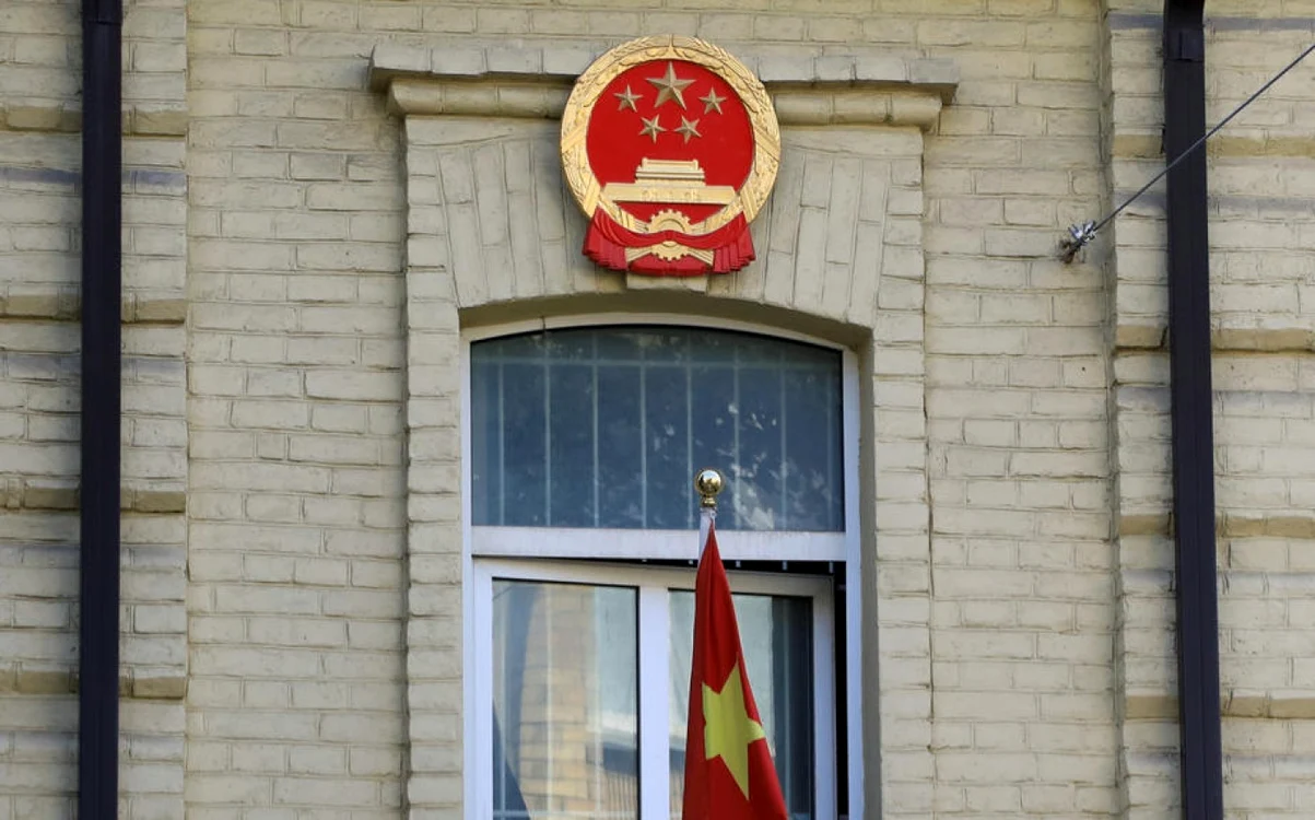 Ambasada Chinei la Vilnius FOTO EPA-EFE