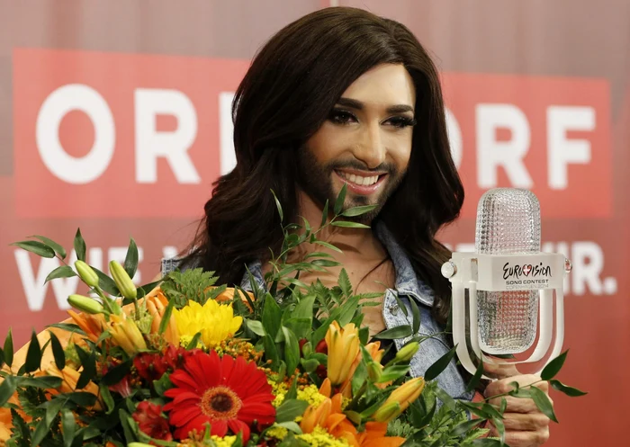 Transesexualul Conchita Wurst, câştigătoarea Euvision 2014 FOTO Arhivă Adevărul