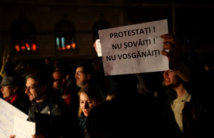 Mesajul unui protestatar din Piaţa Universităţii FOTO David Muntean/Adevărul