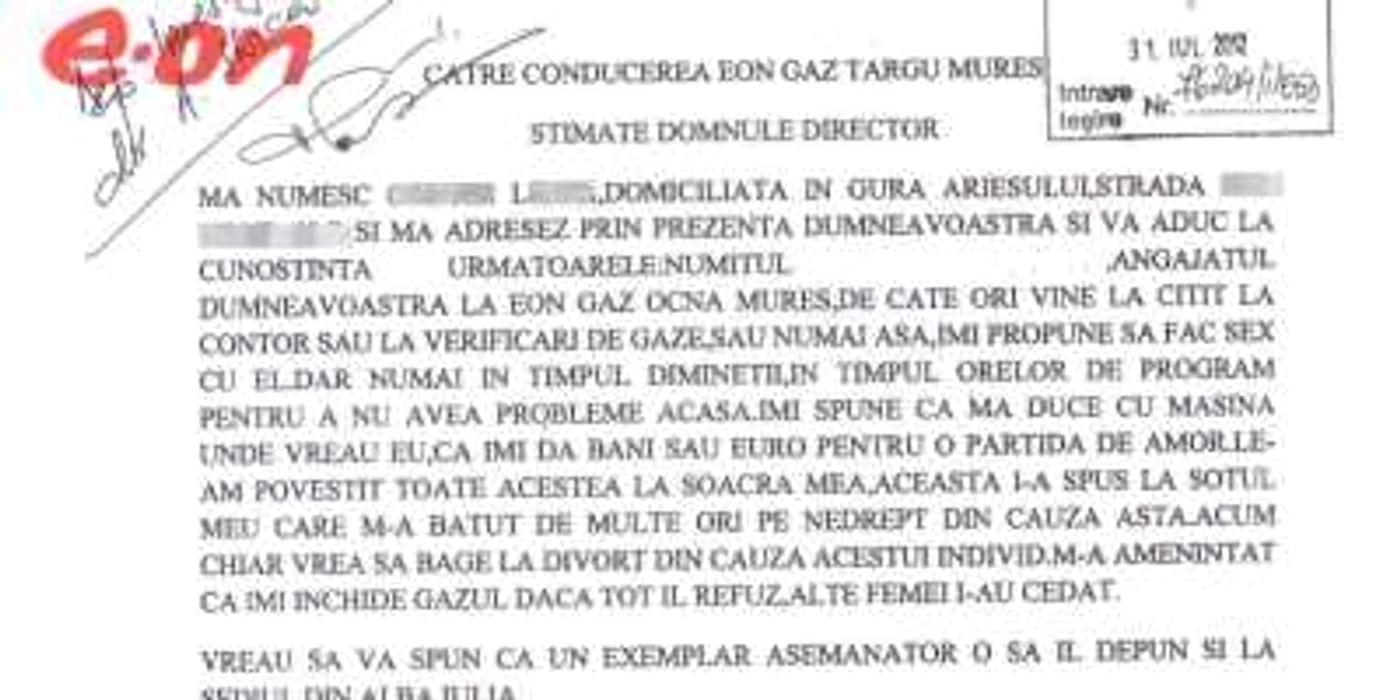 Plângerea făcută de femeie