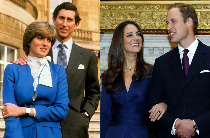 Prințesa Diana (stânga) și Kate Middleton (dreapta)