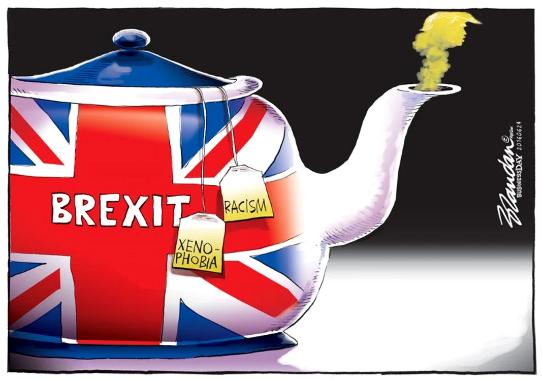 Desen Brexit Brandan E. Reynolds (Africa de Sud) FOTO Twitter @brandanrey via France TV Info