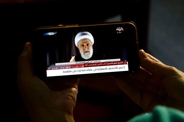 Secretarul adjunct al Hezbollah Naim Qassem a ținut un discurs televizat FOTO EPA-EFE