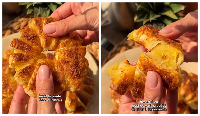 Flori de ananas / FOTO: Colaj captură video TiktTok