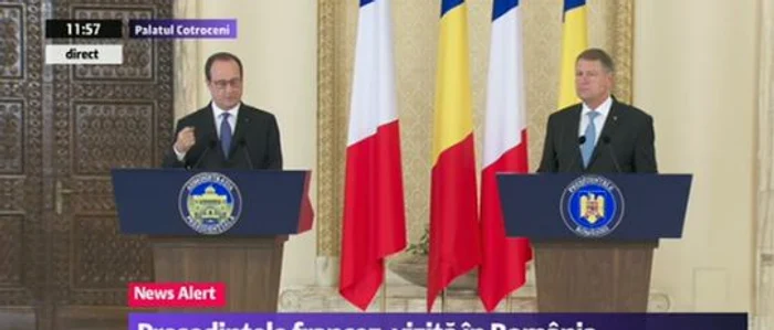 François Hollande și Klaus Iohannis, în cadrul conferinței de presă de la Cotroceni