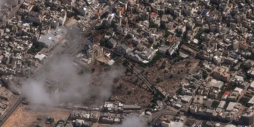 spitalul din Gaza dupa explozie, vazut din staelit Foto EPA EFE jpg