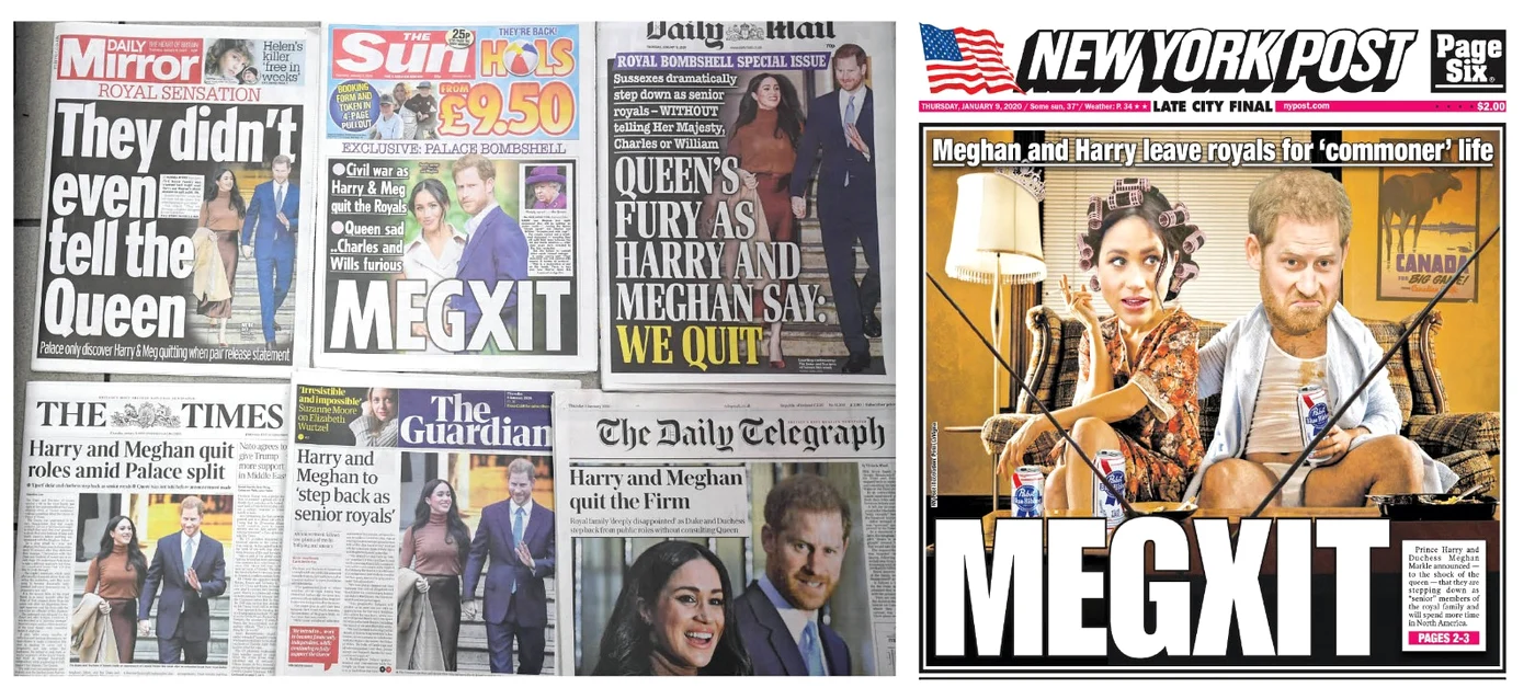 Presa a folosit termenul „Megxit“ pentru a descrie despărțirea lui Harry și Meghan de Casa Regală