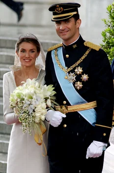 Felipe și Letizia la nunta lor din 2004