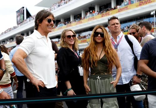 Shakira și Tom Cruise la cursa de Formula 1