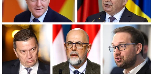 Nicușor Dan, Ilie Bolojan, Sorin Grindeanu, Kelemen Hunor, Dominic Fritz  / FOTO AFP, EPA-EFE, Mediafax Foto