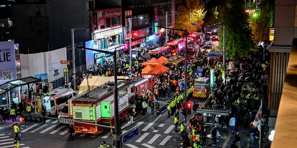 Haos in Seul: zeci de oameni resuscitați după ce s-au călcat în picioare FOTO AFP