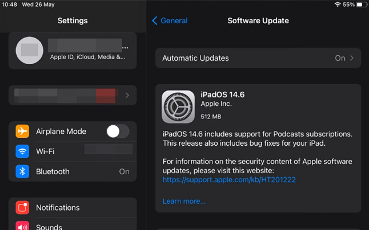 iOS 14.6 pentru iPad.