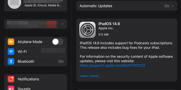  iOS 14.6 pentru iPad 