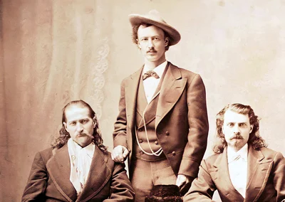 Wild Bill Hickok and Texas Jack Omohundro and Buffalo Bill 1873 png